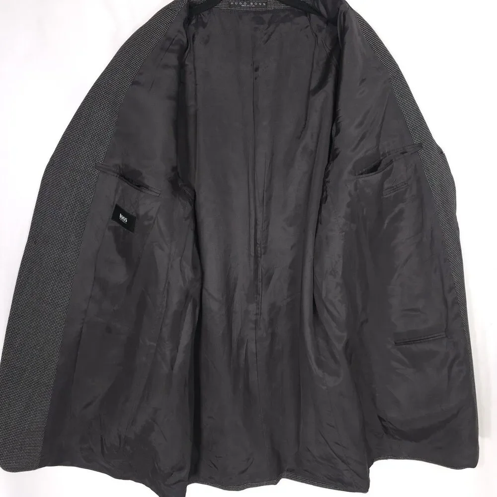 HUGO BOSS Vintage Sport Coat Blazer 44L USA MADE EINSTEIN Virgin Wool UNION MADE